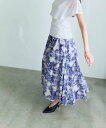 EPOCA トワルドジュイプリント タックフレアスカート エポカ スカート ロング・マキシスカート イエロー ブルー【送料無料】