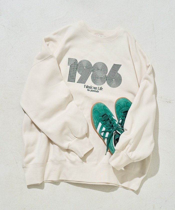 FREAK'S STORE ぐるぐるナンバー ロゴ 刺繍 裏起毛 スウェット【限定展開】 25AW フリークスストア トップス スウェット・トレーナー ベージュ ブラウン ブラック グレー【送料無料】