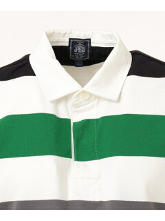 J. Press Short Sleeve Stripe Rugby Shirt KHOVKM0400: Green J. Press Short Sleeve Stripe Rugby Shirt KHOVKM0400: Green