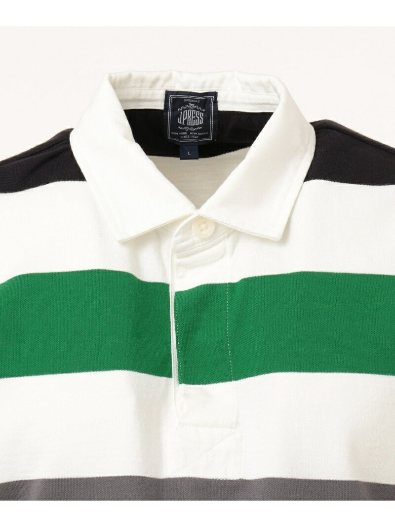 J. Press Short Sleeve Stripe Rugby Shirt KHOVKM0400: Green