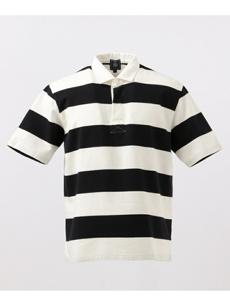 J. Press Short Sleeve Stripe Rugby Shirt KHOVKM0400: Navy
