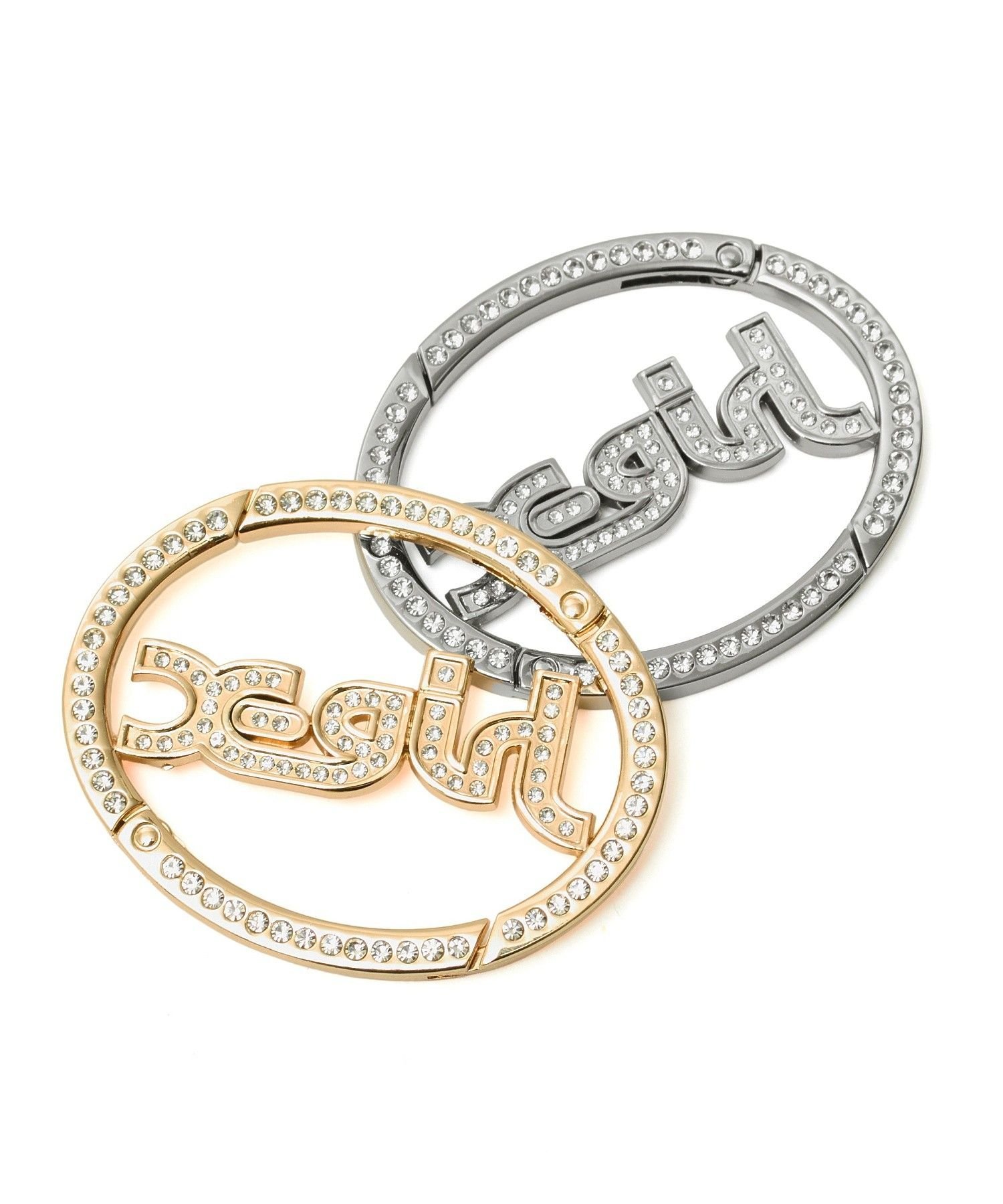 X-girl RHINESTONE MILLS LOGO CARABINER エックスガール アクセサリー・腕時計 その他のアクセサリー・腕時計 シルバー ゴールド