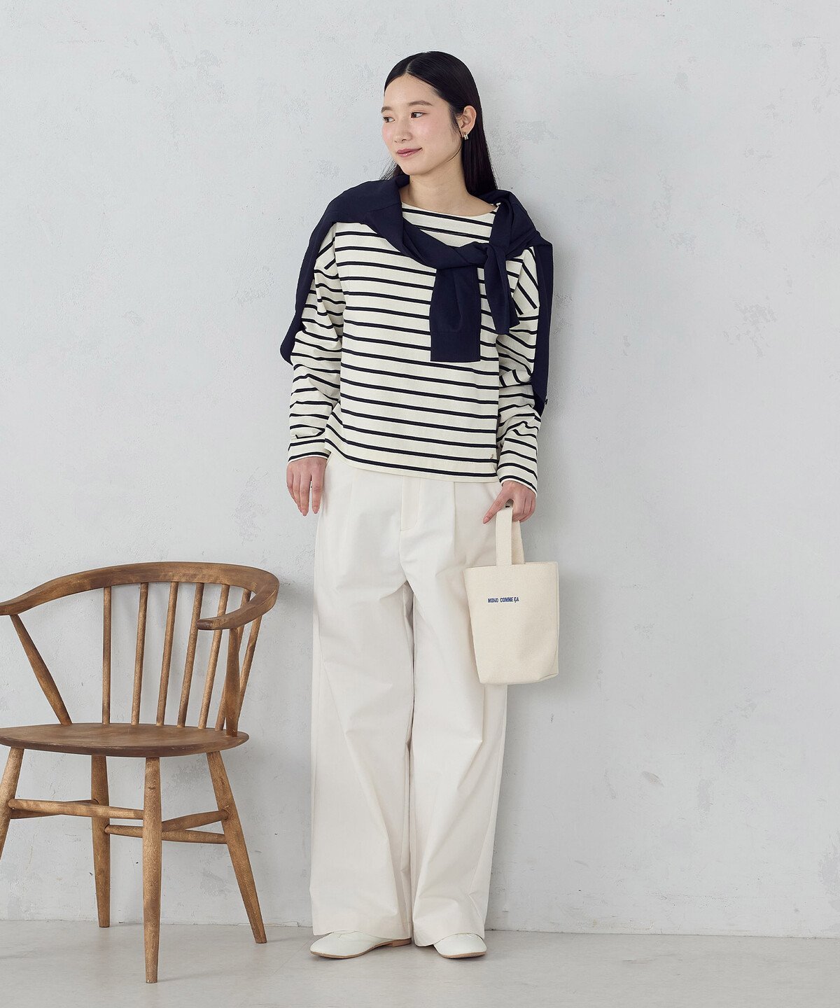 MONO COMME CA キャンバスハンドルバッグ コムサイズム バッグ ハンドバッグ ベージュ