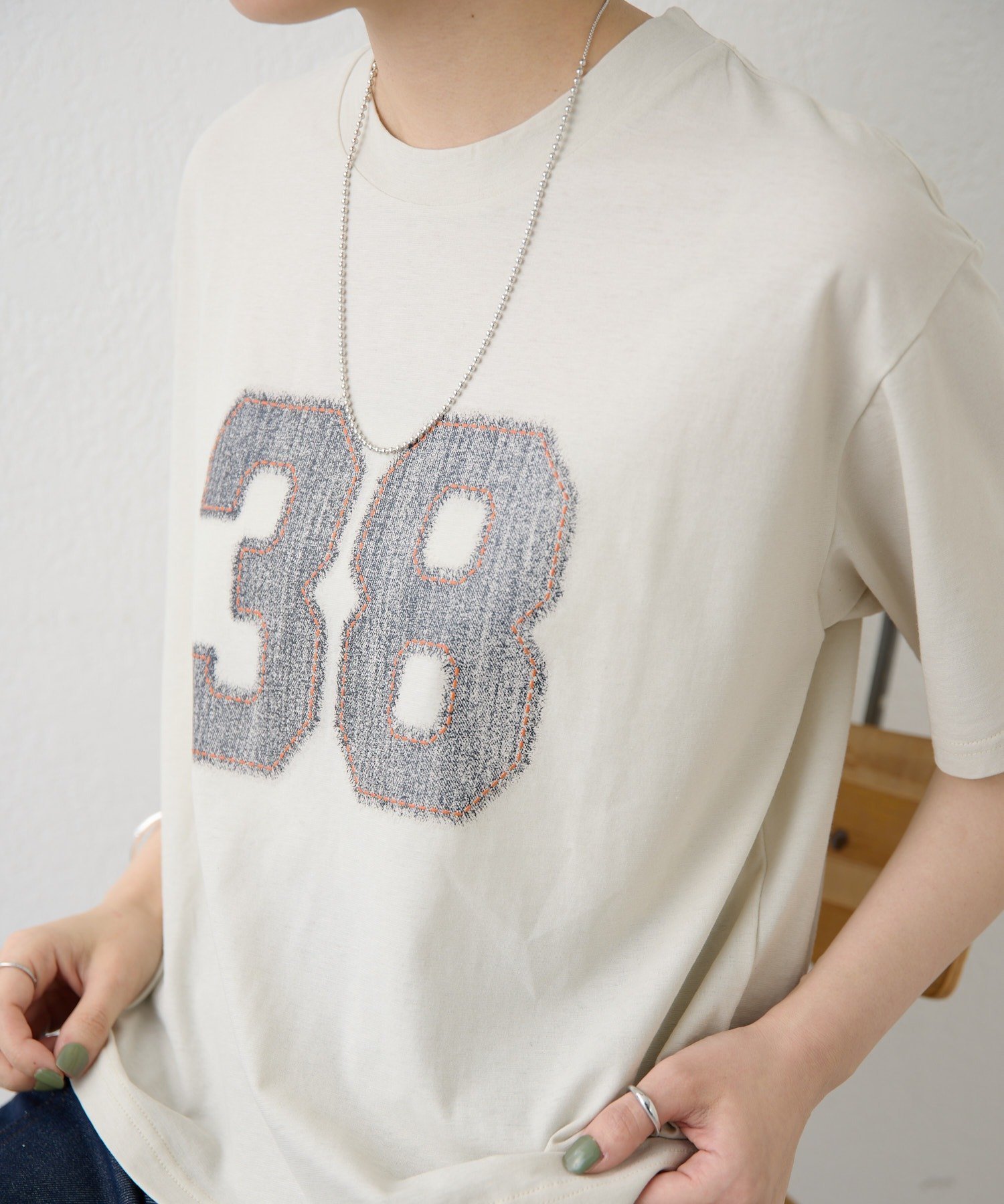 ナンバーTシャツ【SUM1 STYLE】 イア パピヨネ トップス カットソー・Tシャツ ベージュ