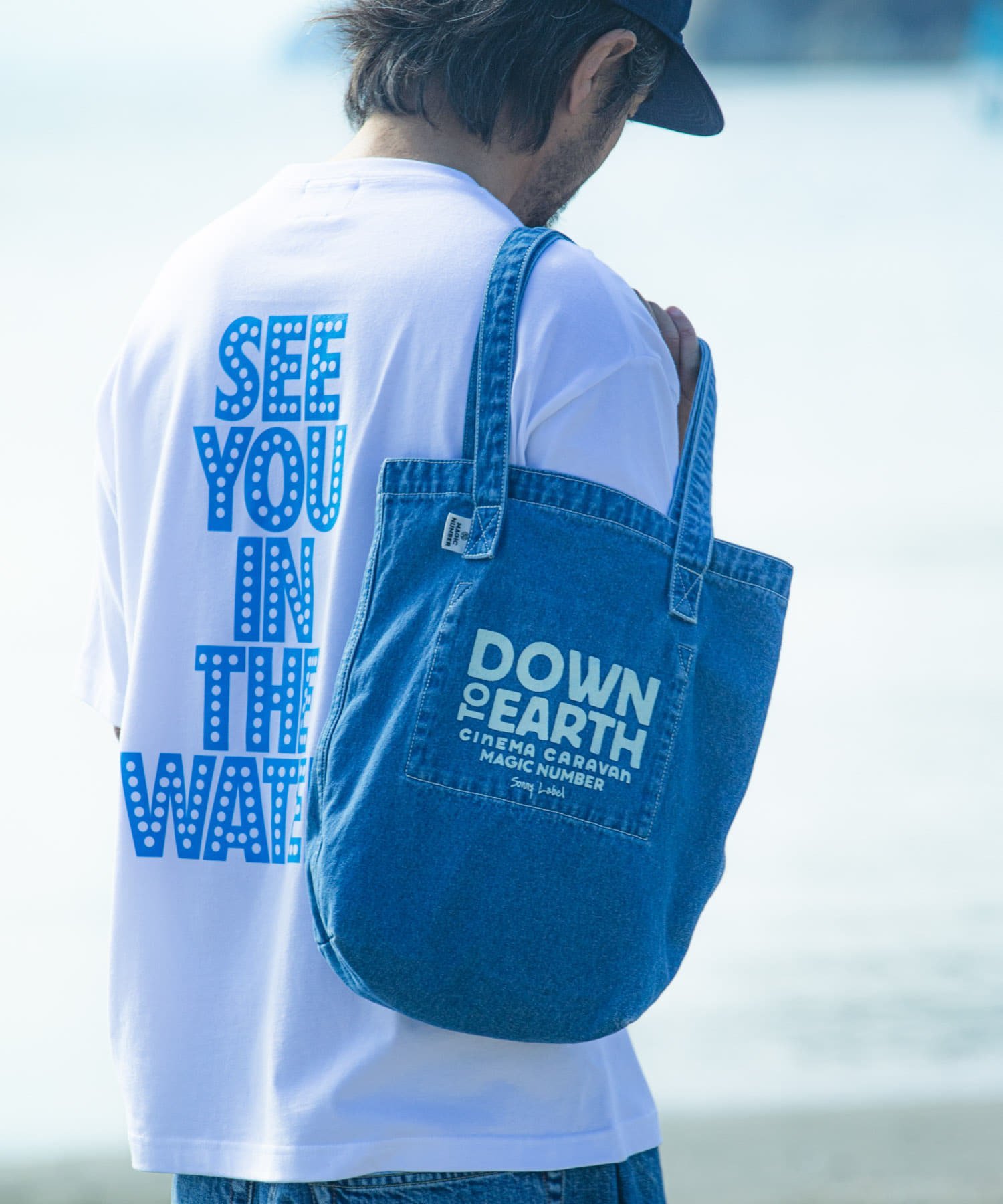 Sonny Label CINEMACARAVAN×MAGIC NUMBER×Sonny Label コラボバッグB サニーレーベル バッグ トートバッグ ブルー ブラック
