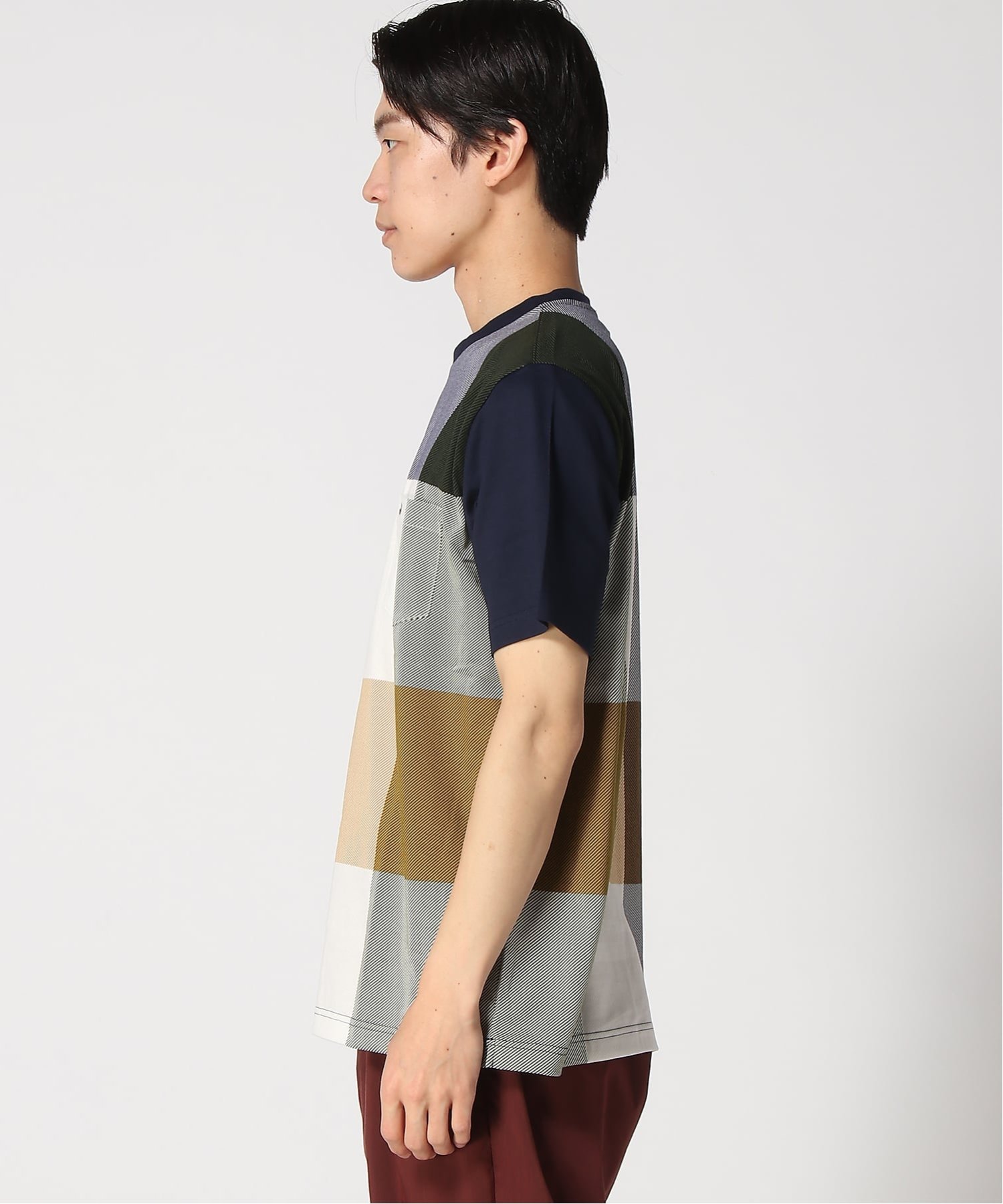 (M)クロコダイルタータン Tシャツ クロコダイル トップス カットソー・Tシャツ ネイビー