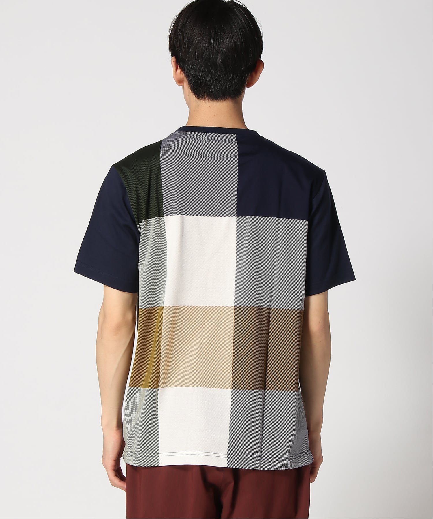 (M)クロコダイルタータン Tシャツ クロコダイル トップス カットソー・Tシャツ ネイビー