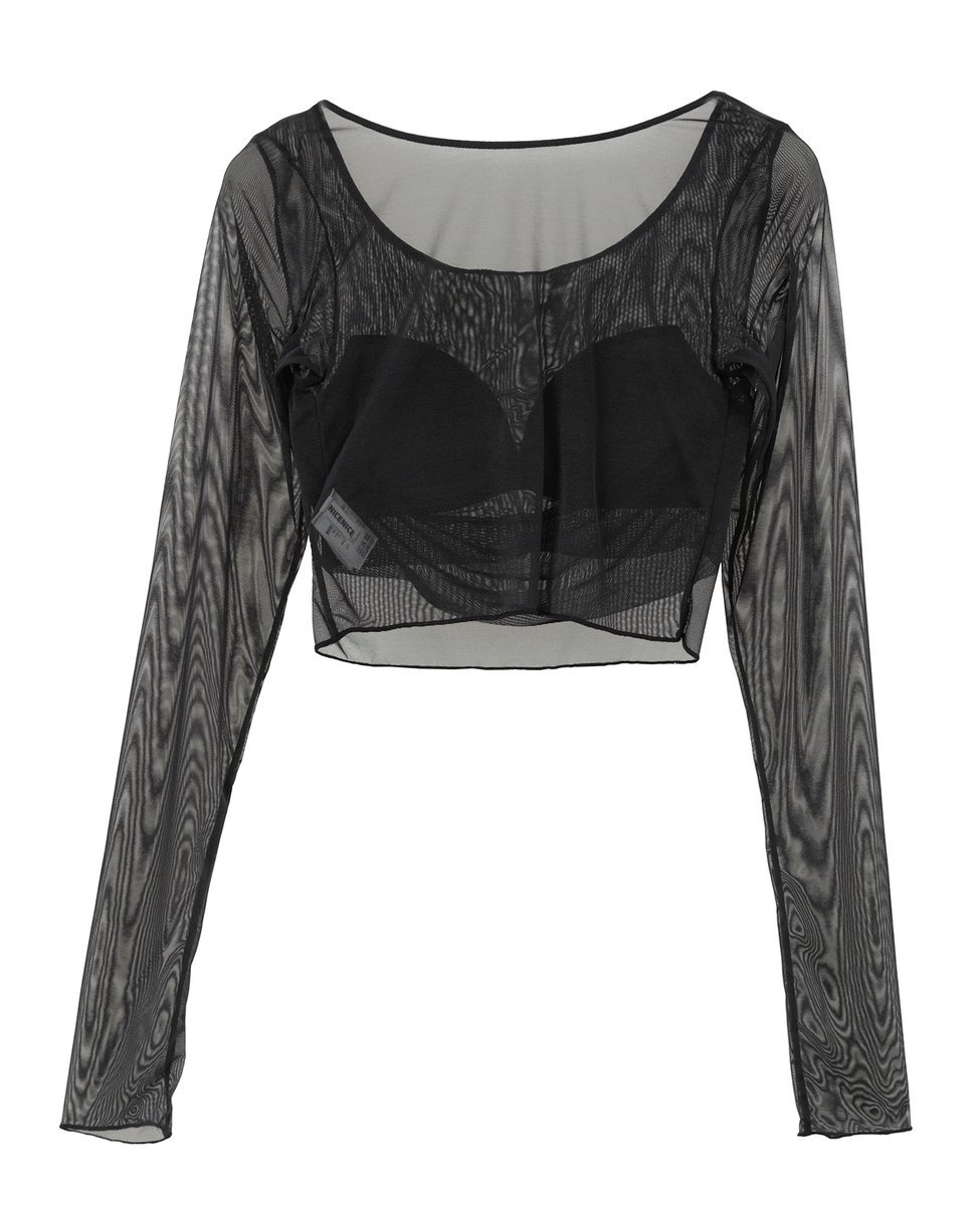 TIARA 【NICENICE MOMENT/ナイスナイスモーメント】MESH LAYERD SHELL ティアラ トップス カットソー・Tシャツ ブラック