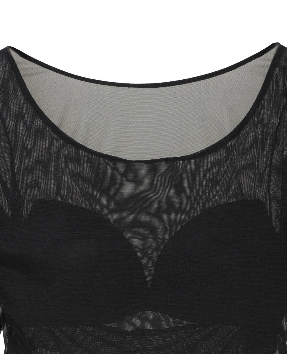 TIARA 【NICENICE MOMENT/ナイスナイスモーメント】MESH LAYERD SHELL ティアラ トップス カットソー・Tシャツ ブラック