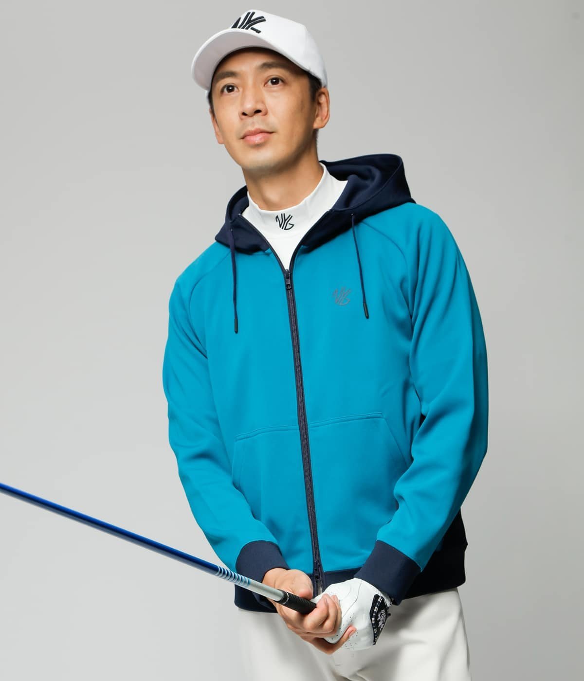 【SALE／38%OFF】NEWYORKER GOLF 【ストレッチ】スムース アクティブパーカ ニューヨーカーゴルフ トップス スウェット・トレーナー ブルー【送料無料】