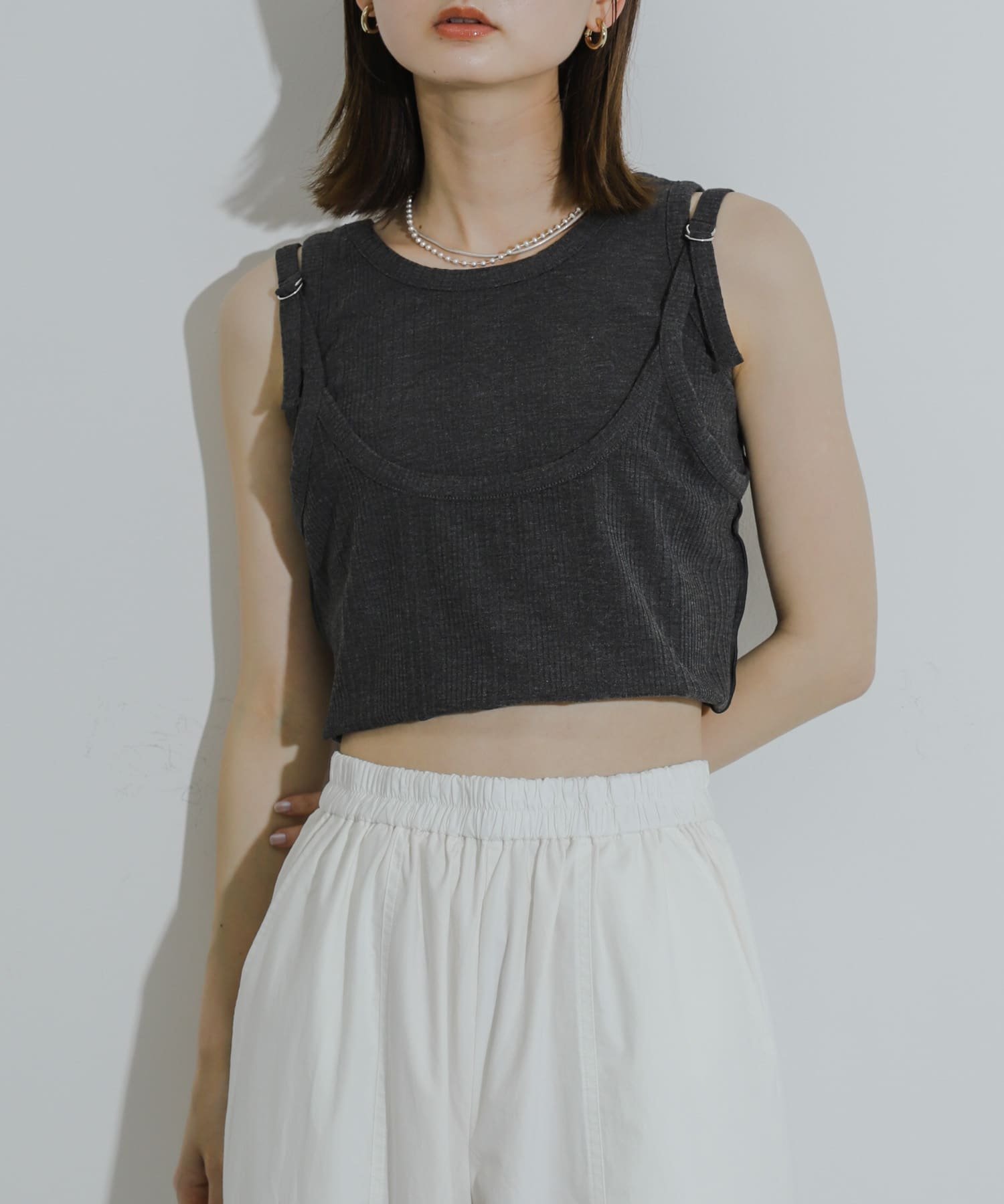 【SALE／50%OFF】SENSE OF PLACE マルチウェイガータータンクトップ センス オブ プレイス トップス ノ..