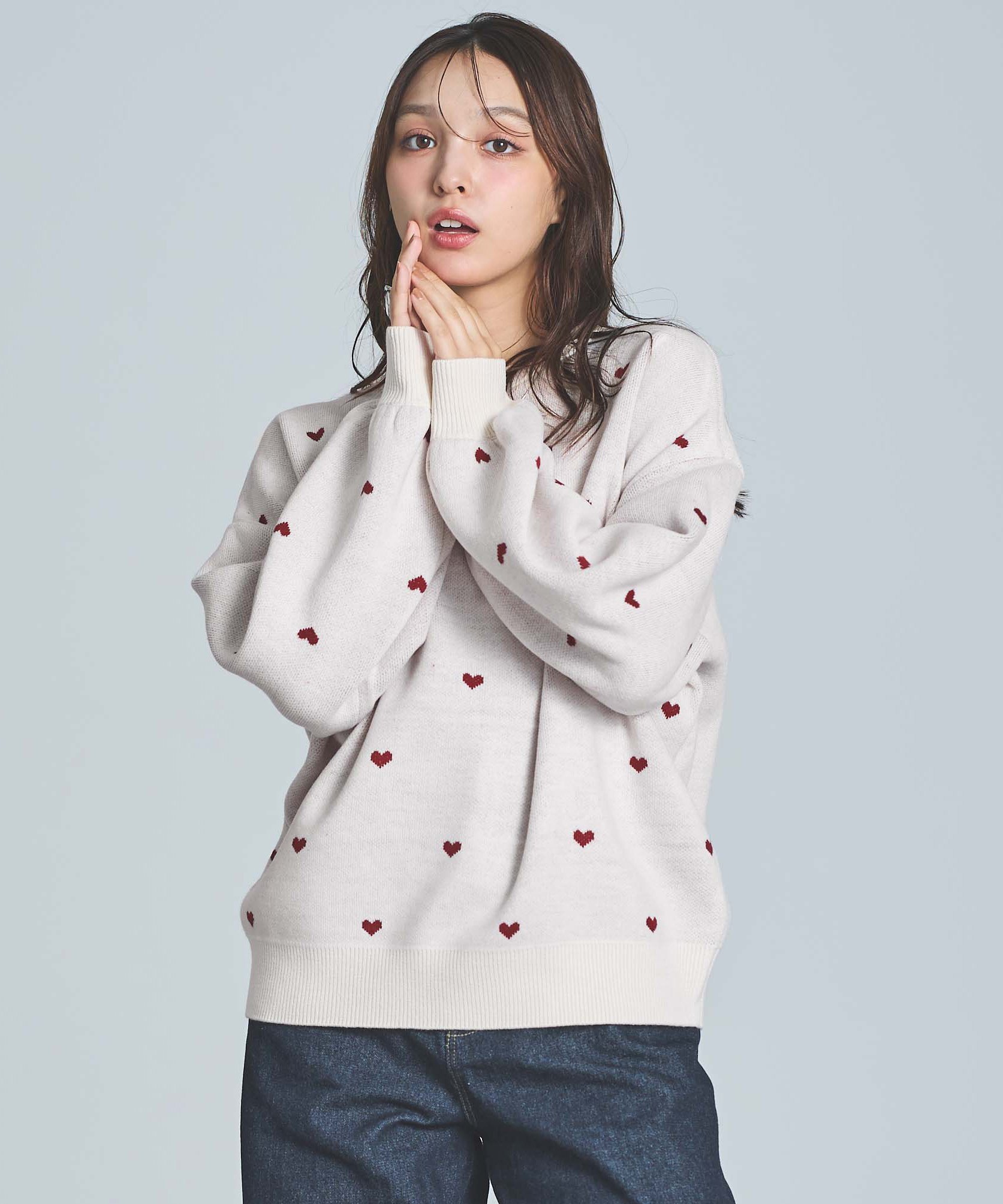 INGNI 12GハートJQニット イング トップス ニット ホワイト ブラック グレーのサムネイル