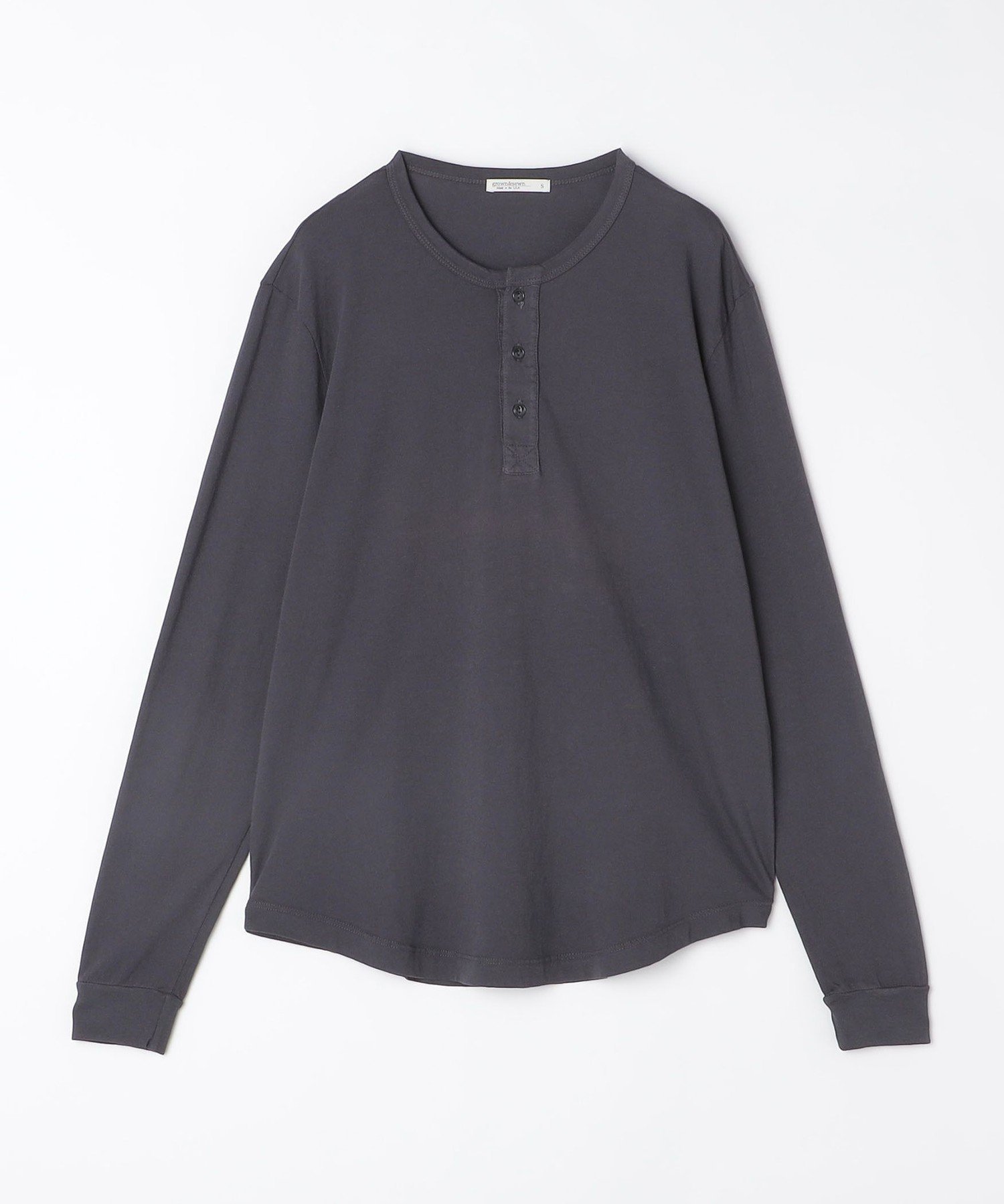 SHIPS MEN GROWN&SEWN: HENLEY LONG SLEEVE TEE シップス トップス カットソー・Tシャツ グレー ホワイト ネイビー【送料無料】