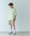 【SALE/50%OFF】UNITED ARROWS green label relaxing ミニ裏毛 ボーダー ショートパンツ / キッズ 140cm-160cm ユナイテッドアローズ グリーンレーベルリラクシング パンツ その他のパンツ グリーン ブラウン