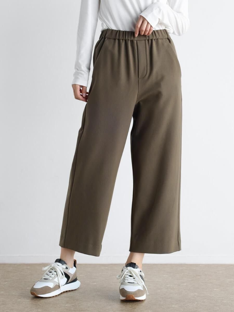 CLOVE ウールライクストレッチワイドパンツ ラシュッド パンツ その他のパンツ ブラック グレー ホワイ..