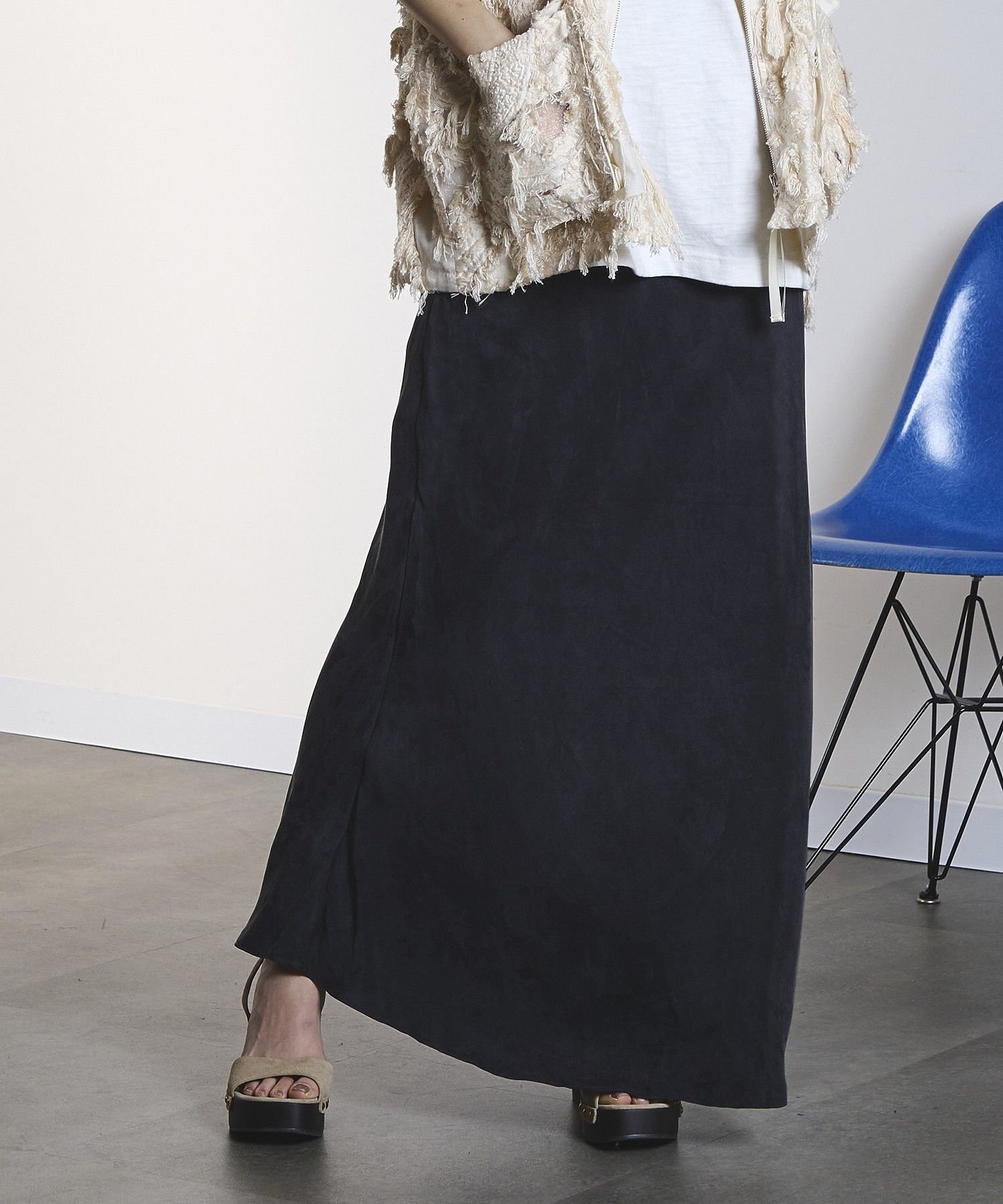 ROSE BUD FIBRIL SKIRT ローズバッド スカート ロング・マキシスカート ホワイト ブラウン グレー
