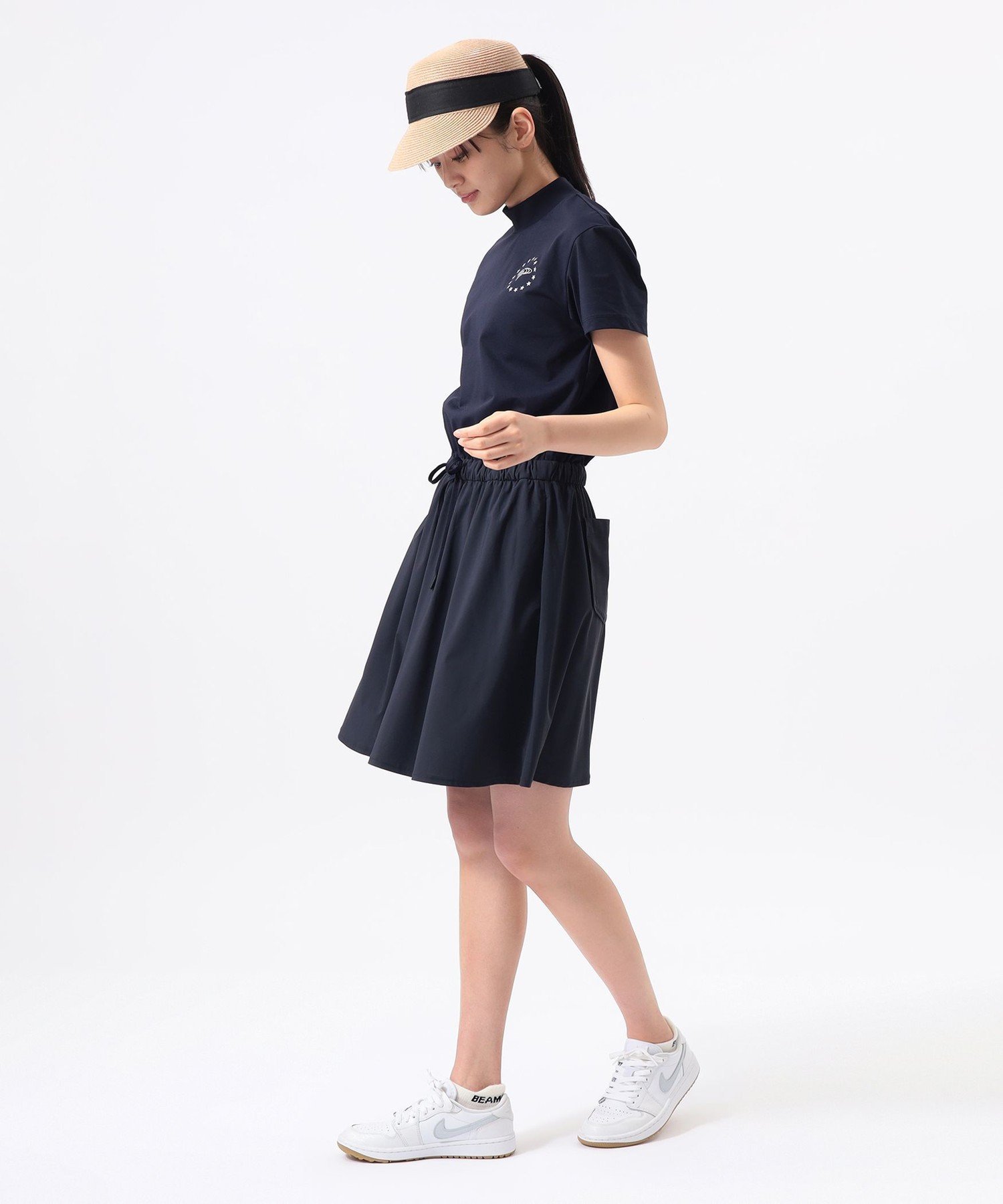 BEAMS GOLF ORANGE LABEL ORANGE LABEL / ウエスト切替 コンビ ワンピース(UVカット) ビームス ゴルフ ワンピース・ドレス その他のワンピース・ドレス ネイビー ブラック【送料無料】