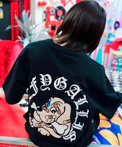 【GALFY×GALLIS ADDICTION】安心のサークルロゴSS Tee(MENS/WOMENS) ジャックローズ トップス カットソー・Tシャツ ブラック ホワイト