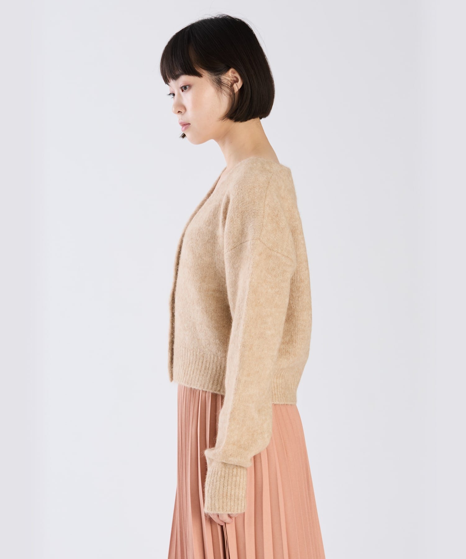 【SALE／50%OFF】To b. by agnes b. WW75 CARDIGAN ヘアリーブイネックカーディガン アニエスベー トップス カーディガン ベージュ【送料無料】