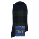 POLO RALPH LAUREN POLO RALPH LAUREN ラム毛混 タータンチェック クルーソックス ナイガイ 靴下・レッグウェア 靴下 ネイビー レッド ホワイト