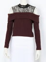 【SALE/50%OFF】レースモックレイヤードオフショルTOPS リップサービス カットソー【RBA_S】【RBA_E】