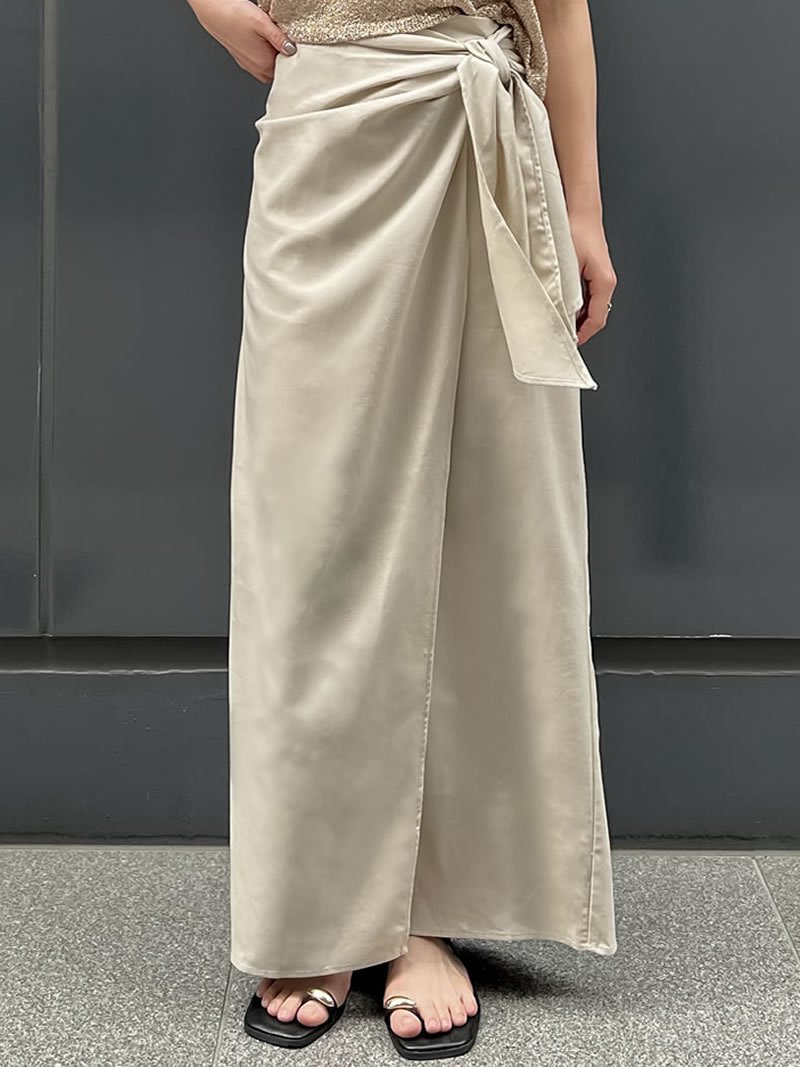 【SALE／15%OFF】Re:EDIT コットンリネンラップ風スカート リエディ スカート ロング・マキシスカート ブルー ベージュ ホワイト ブラック【送料無料】 stylife-15087786 Rakuten Fashion サンプル画像2