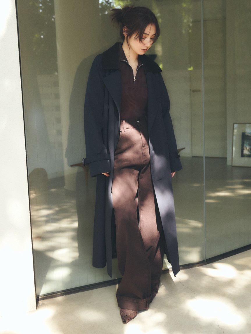 MIESROHE 裾折り返しストレート美脚デニム ミースロエ パンツ ジーンズ・デニムパンツ ブラック