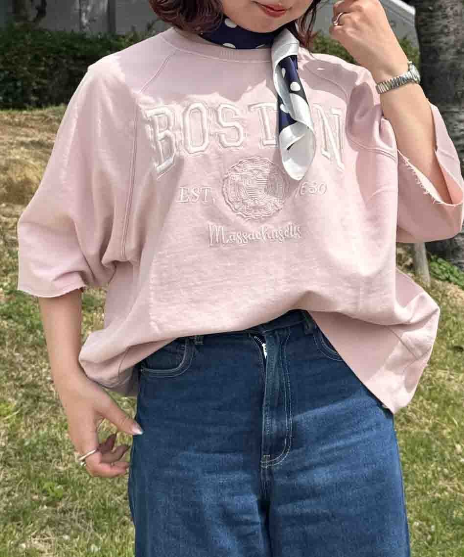 【SALE／56%OFF】AS KNOW AS plus 0【UNISEX ITEM】『5分袖』 ラグランバックスリットTシャツ アズノゥアズプラス トップス カットソー・Tシャツ グレー ピンク ブルー