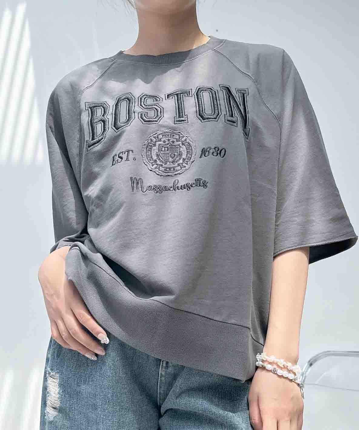 【SALE／56%OFF】AS KNOW AS plus 0【UNISEX ITEM】『5分袖』 ラグランバックスリットTシャツ アズノゥアズプラス トップス カットソー・Tシャツ グレー ピンク ブルー