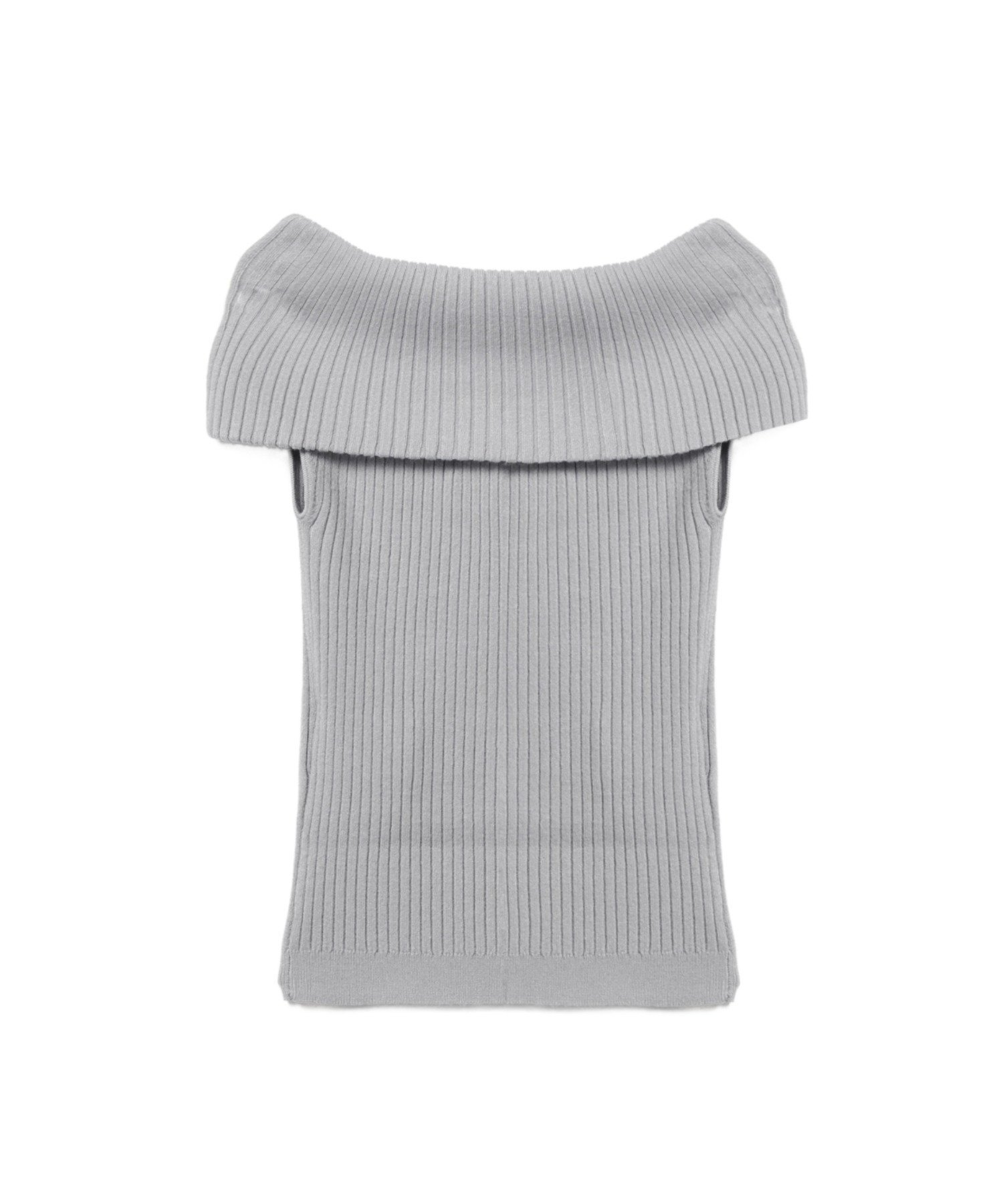 OFF-SHOULDER RIBBED TOP ア ベイシング エイプ トップス ニット グレー