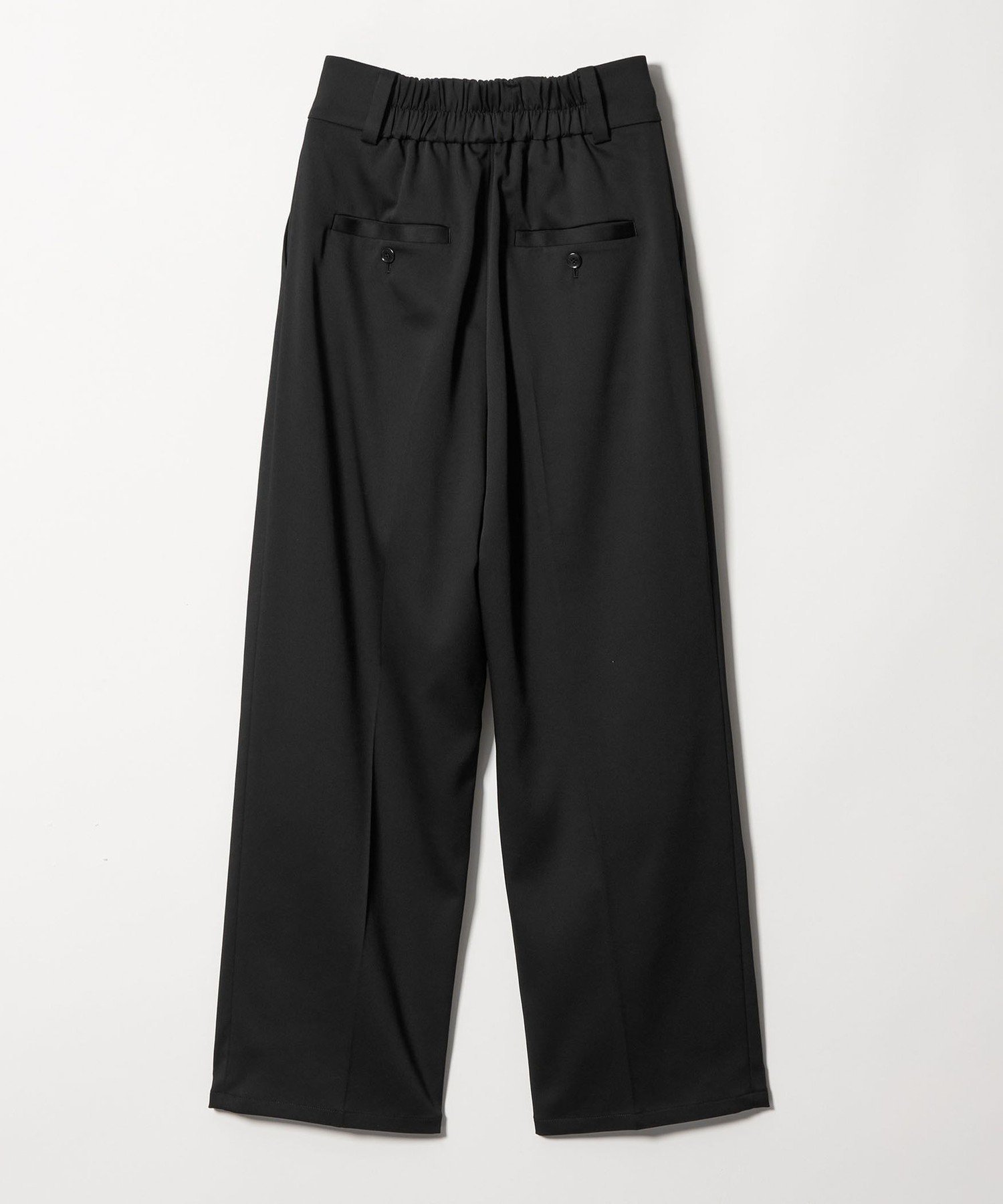 ＜EMMEL REFINES＞EM ハイウエスト 2タック ストレート パンツ ユナイテッドアローズ アウトレット パンツ その他のパンツ ブラック