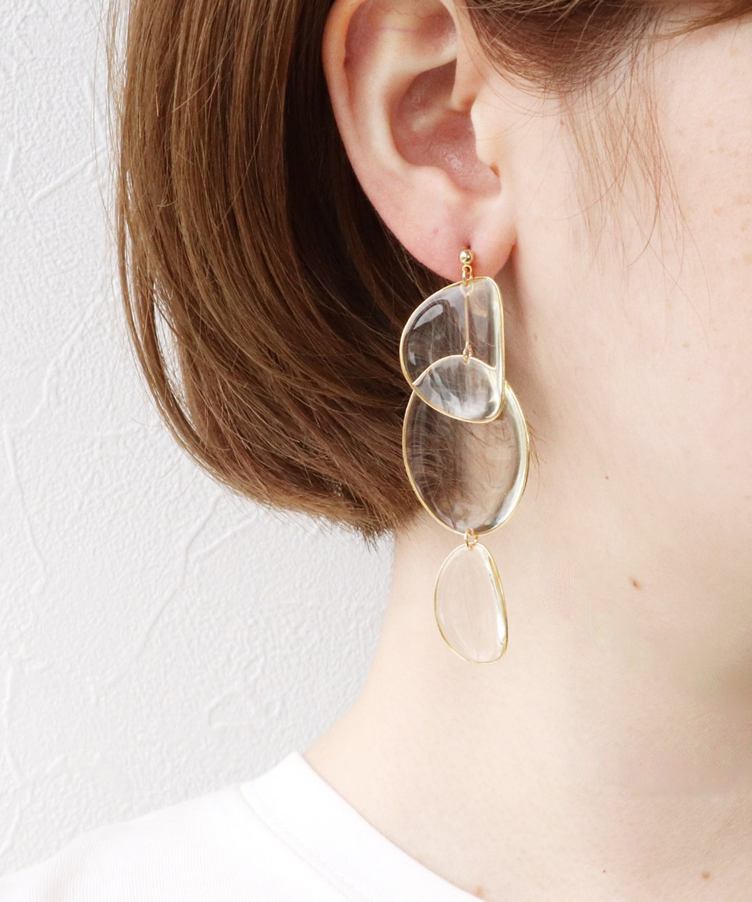 The Rule The Rule/Amaranth片耳L ピアス ヴィド・ポッシュドゥセピカ アクセサリー・腕時計 ピアス グリーン グレー ピンク ブルー