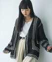 【SALE/20%OFF】coen クロシェ編みVネックカーディガン コーエン トップス カーディガン オレンジ ブラック【送料無料】