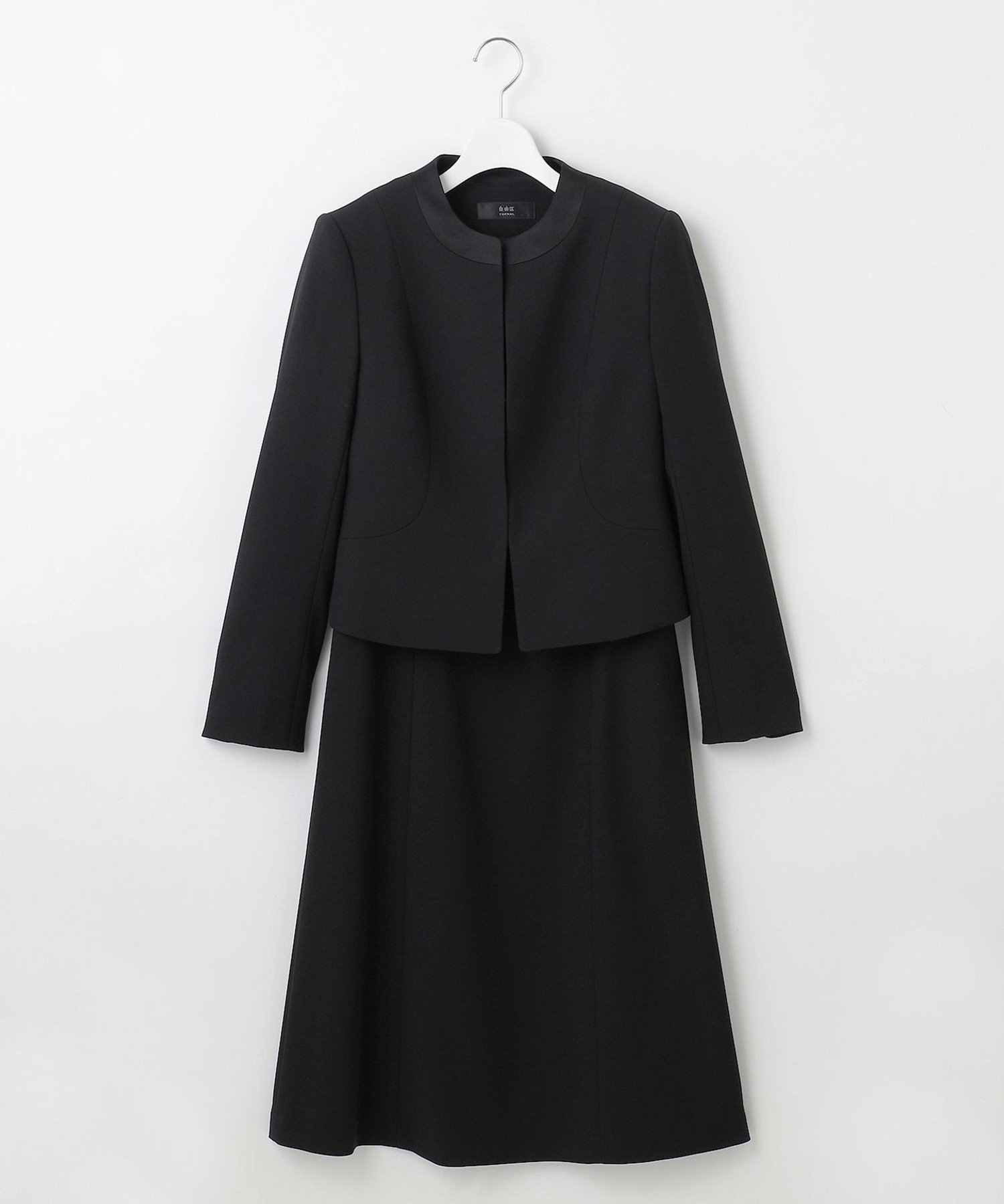 自由区 FORMAL 【ウォッシャブル対応】ウォッシャブルドビーアンサンブル ジユウク トップス アンサンブル ブラック【送料無料】