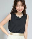 La boutique BonBon 【華やか映えタンク】パール付きタンク ラブティックボンボン トップス ノースリーブ・タンクトップ ホワイト ブラック【送料...