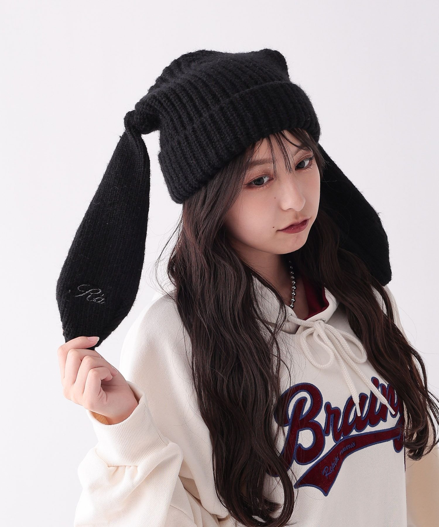 repipi armario ウサミミワッチ レピピアルマリオ 帽子 ニット帽・ビーニー ホワイト ブラックのサムネイル