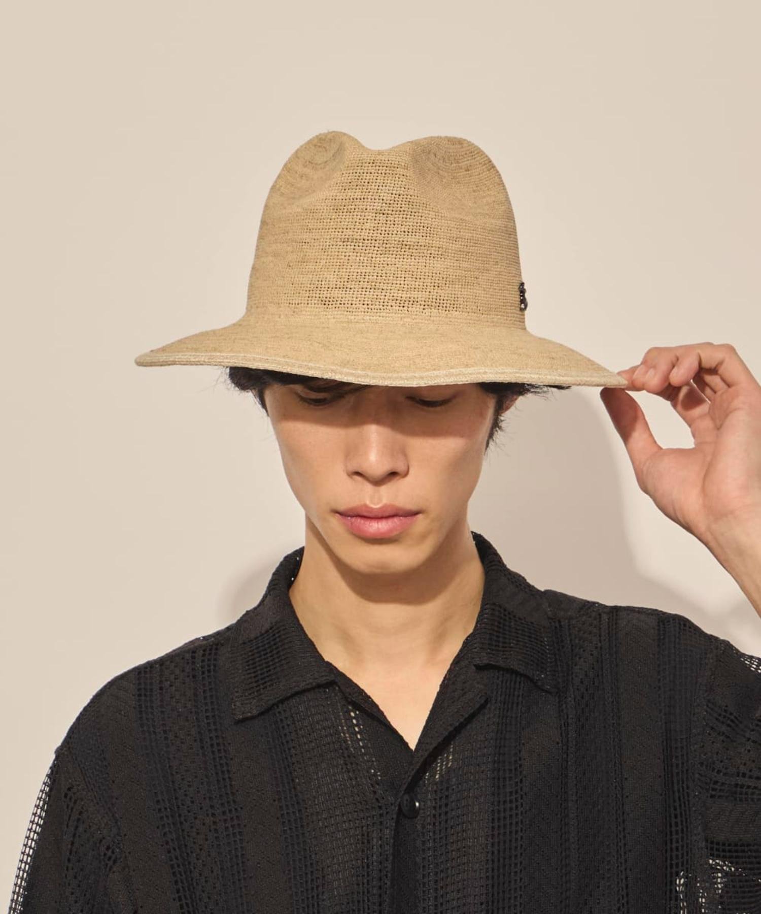 arth arth Raffia Croche Fedora / アース オーバーライド 帽子 ハット ホワイト【送料無料】