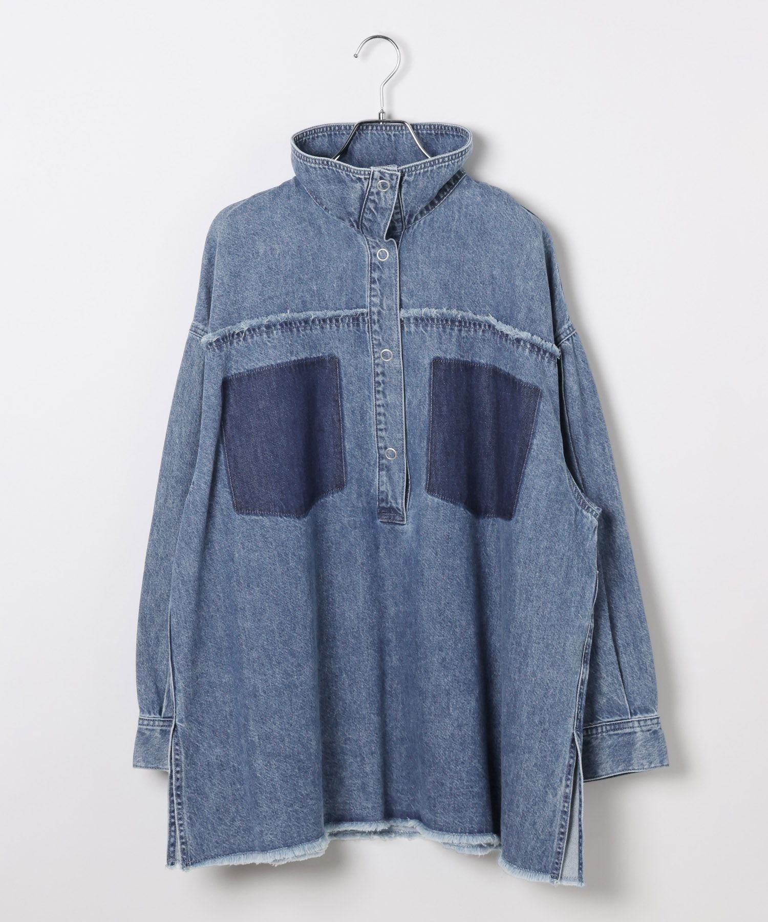 LEPSIM デニム襟付きプルオーバー レプシィム トップス カットソー・Tシャツ ブルー ピンク ベージュ