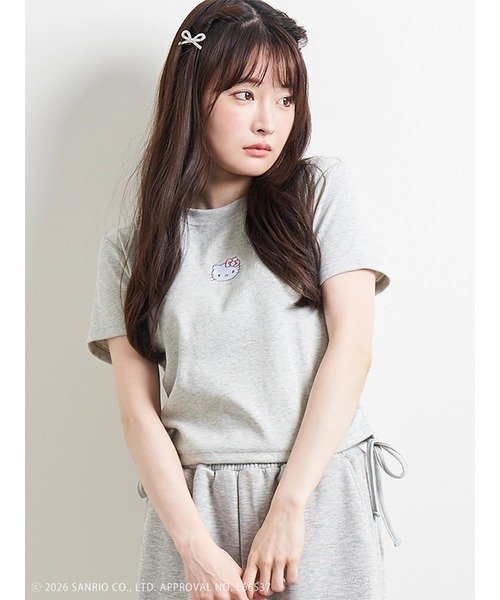 Ludic Park サンリオキャラクターズテレコミニTシャツ ルディックパーク トップス カットソー・Tシャツ グレー ホワイト