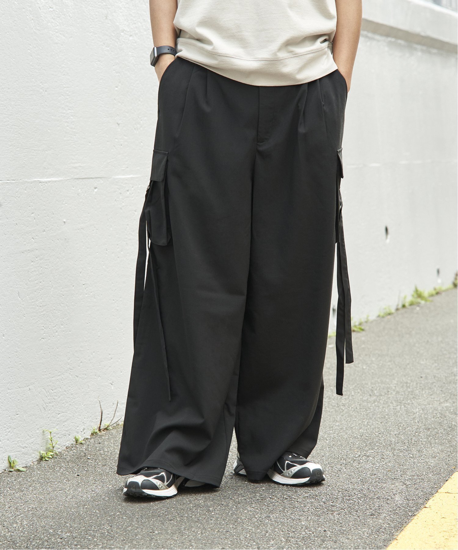VENCE share style MENs LCワイドカーゴパンツ ヴァンス エクスチェンジ パンツ その他のパンツ ブラック グレー