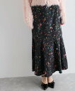 【SALE/60%OFF】VIS 【洗える】ボカシフラワーアート柄マーメイドスカート ビス スカート その他のスカート ブラック ブラウン