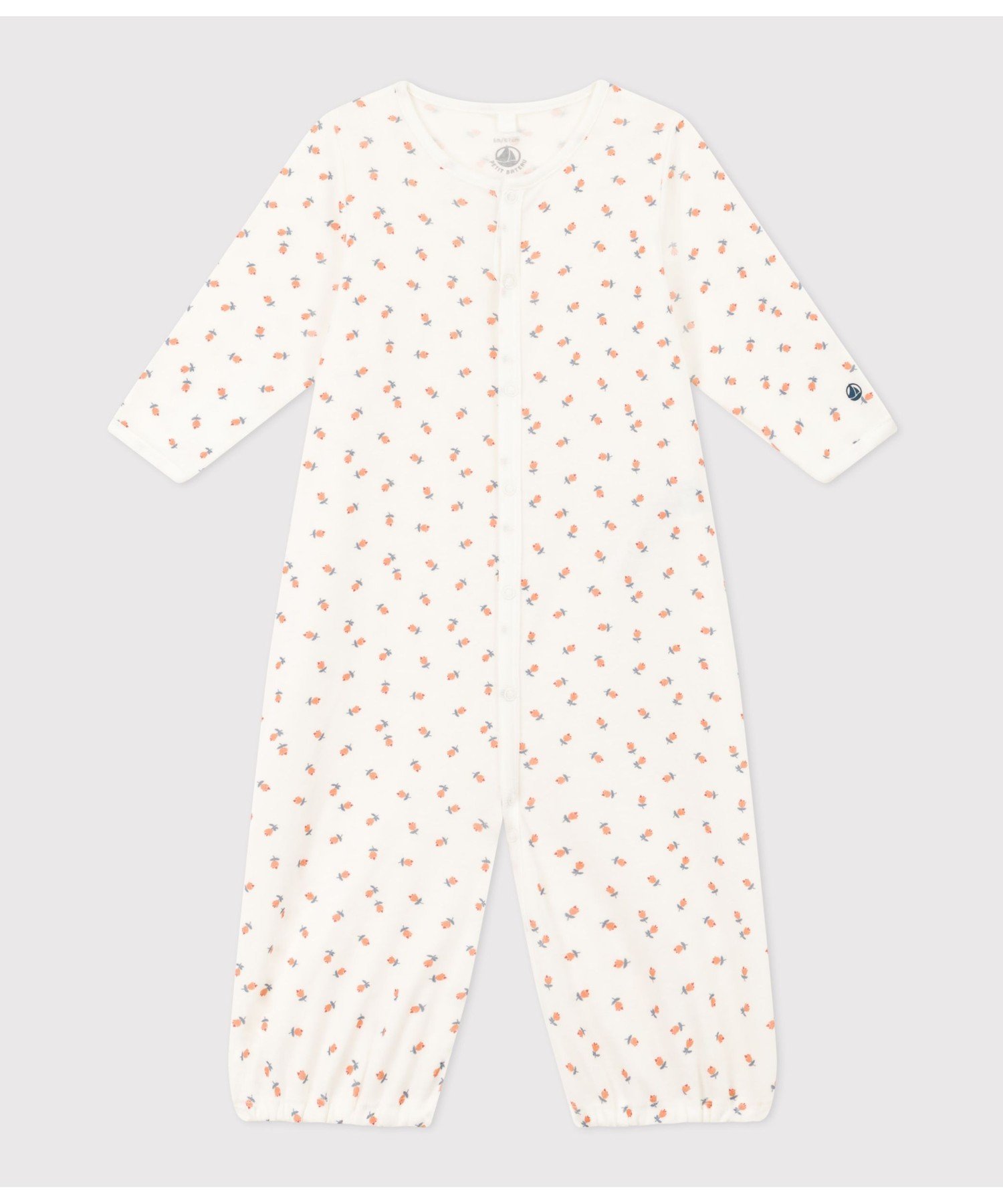 プチバトー ベビー服 男の子 PETIT BATEAU プリント2ウェイロンパース プチバトー マタニティウェア・ベビー用品 ロンパース・カバーオール ホワイト【送料無料】