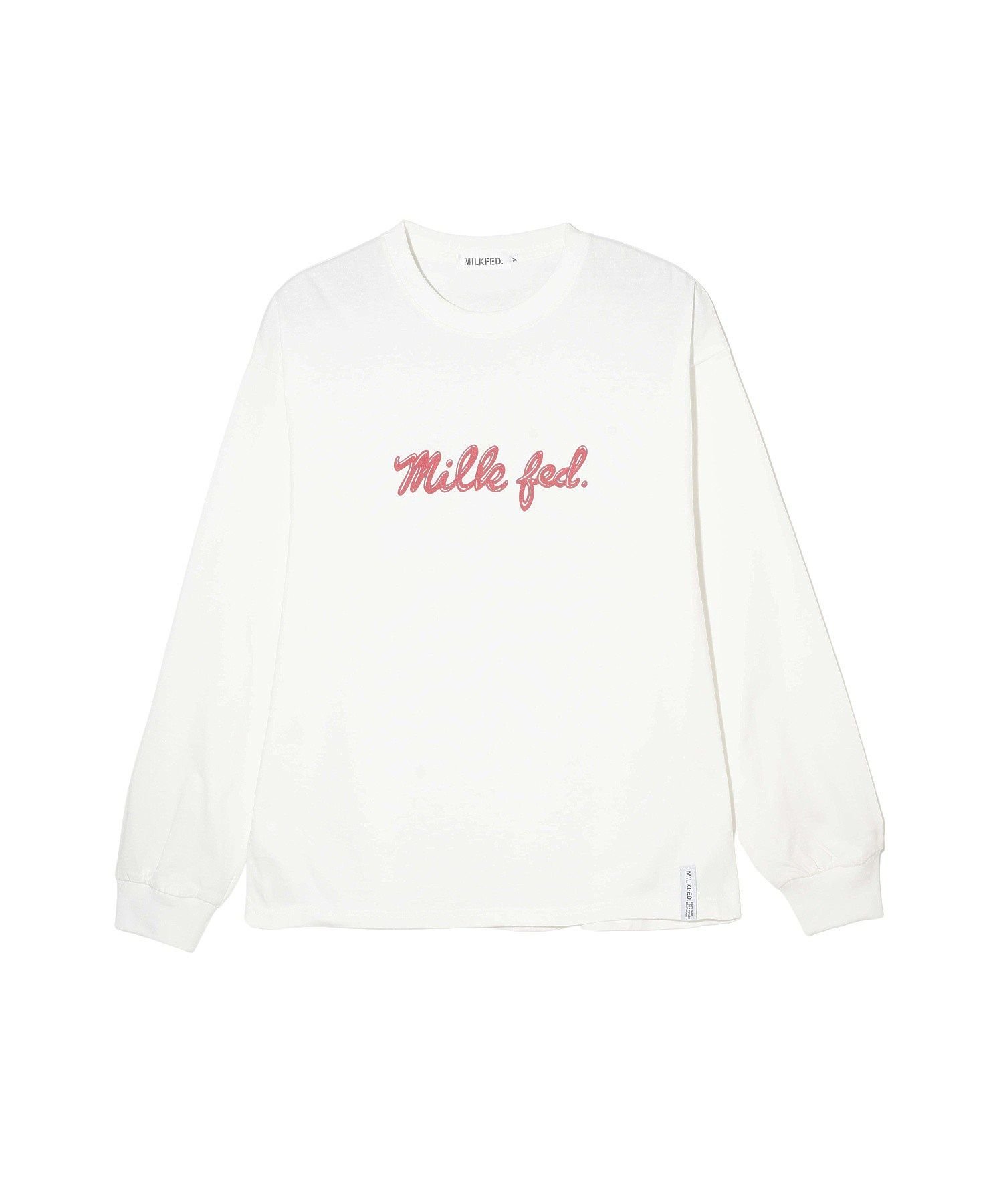 MILKFED. ICING LOGO BASIC L/S TEE ミルクフェド トップス カットソー・Tシャツ グレー ピンク ホワイト