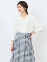 【SALE/49%OFF】m.f.editorial 【24AW】 キーネック 7分袖プルオーバーブラウス レディース シャツ トップス ブラウス インナー ビ...