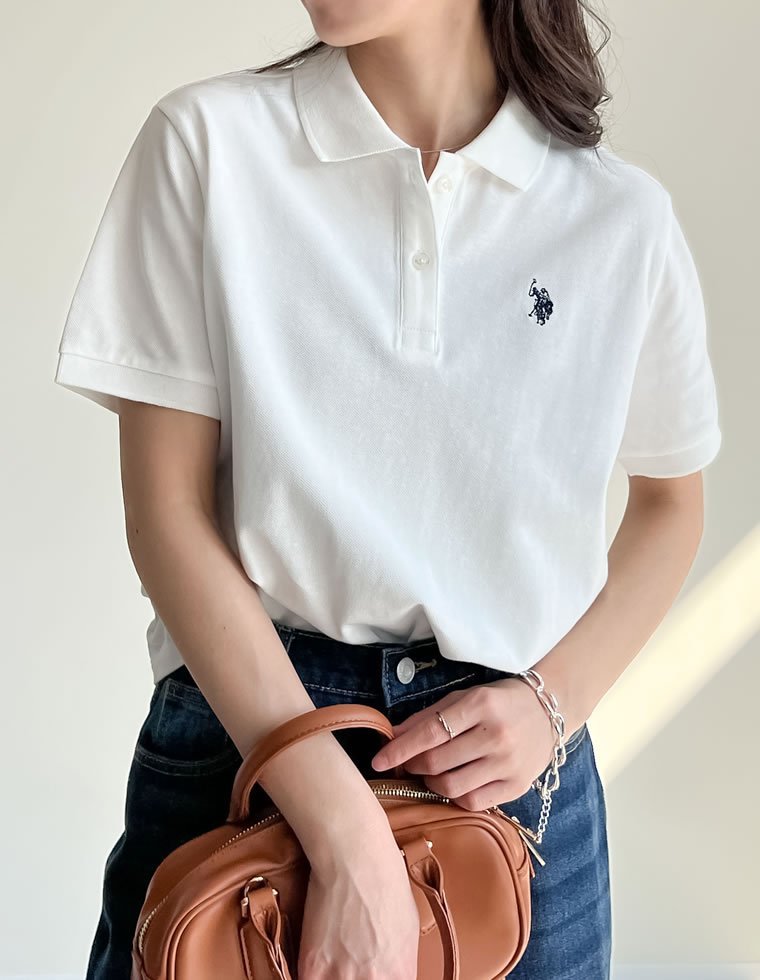 Re:EDIT U.S.POLO ASSN.ポロシャツ リエディ トップス カットソー・Tシャツ ネイビー ホワイト グレー ブラック