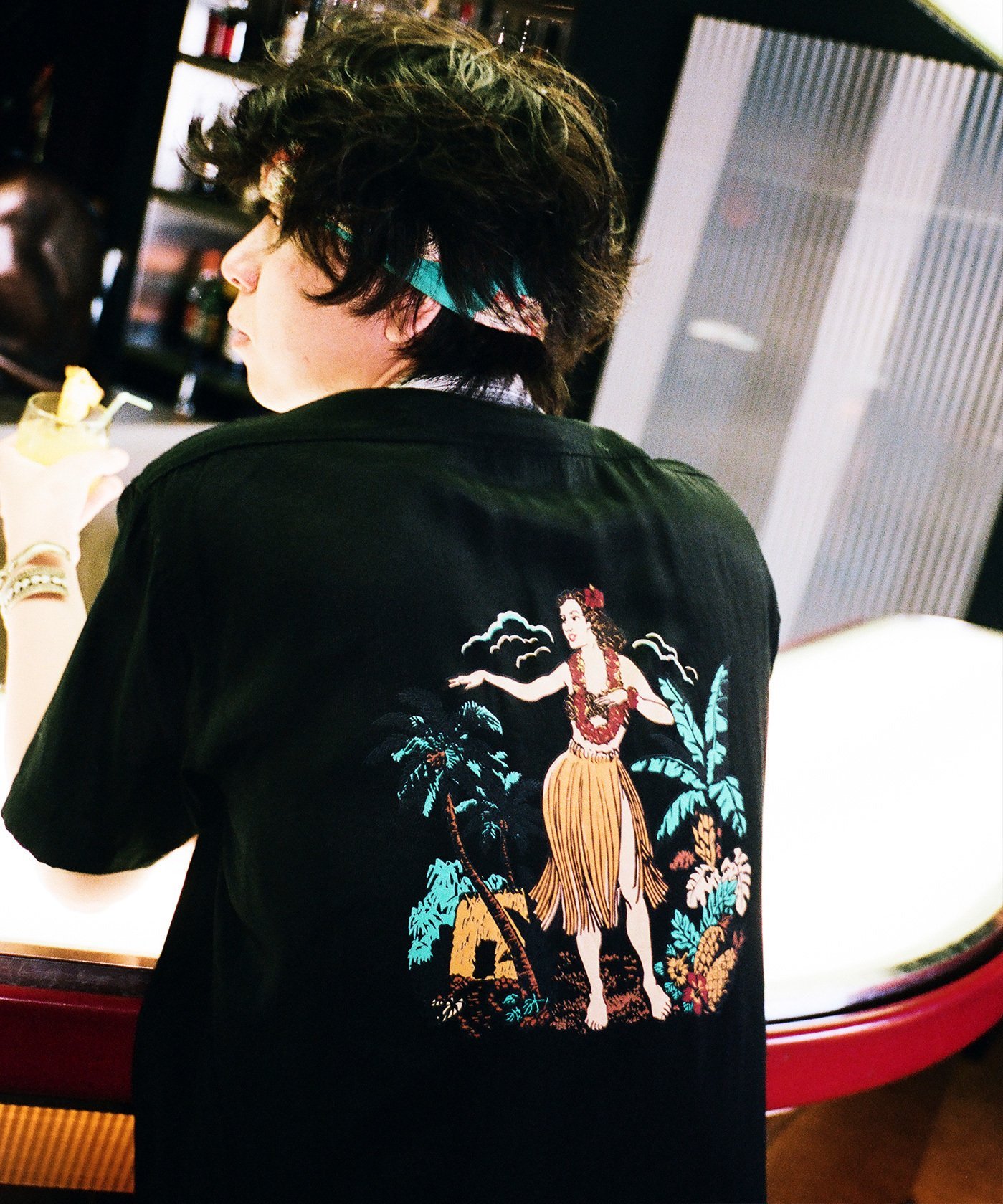 Schott ×PJ/×パイナップルジュース/RAYON SHIRT BEACH/レーヨンシャツ ビーチ ショット トップス シャツ・ブラウス ブラック【送料無料】