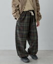 CIAOPANIC TYPY 【KIDS】裾ドロストチェックイージーパンツ チャオパニックティピー パンツ その他のパンツ ブルー カーキグリーン グレー【送料...