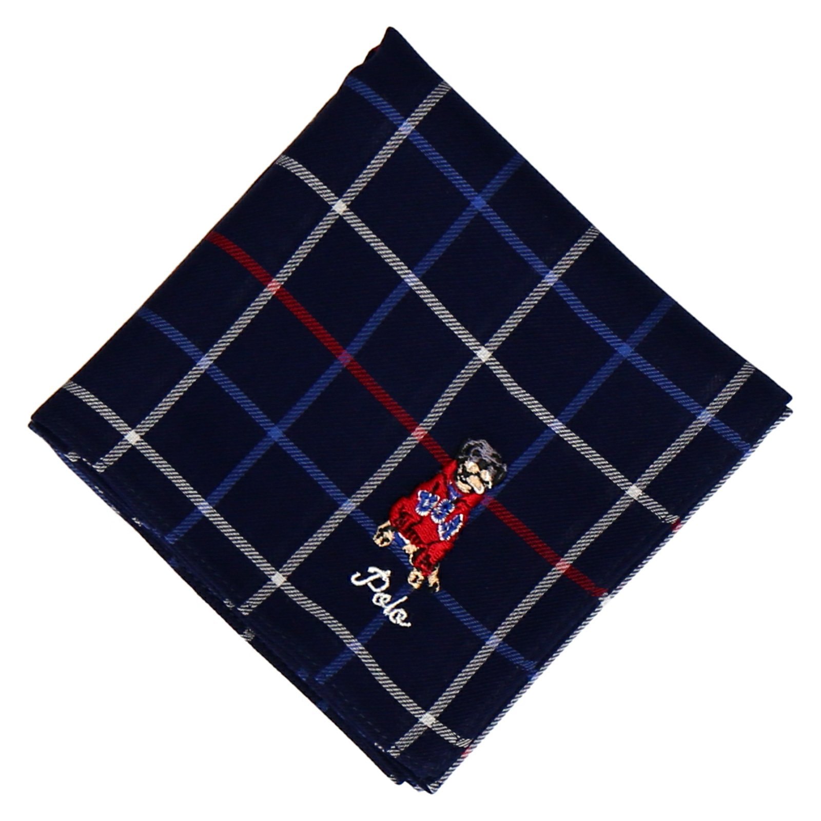 POLO RALPH LAUREN POLO RALPH LAUREN(ポロ ラルフ ローレン) メンズ 先染ハンカチ インターモードカワベ ファッション雑貨 ハンカチ・ハンドタオル ホワイト ブルー