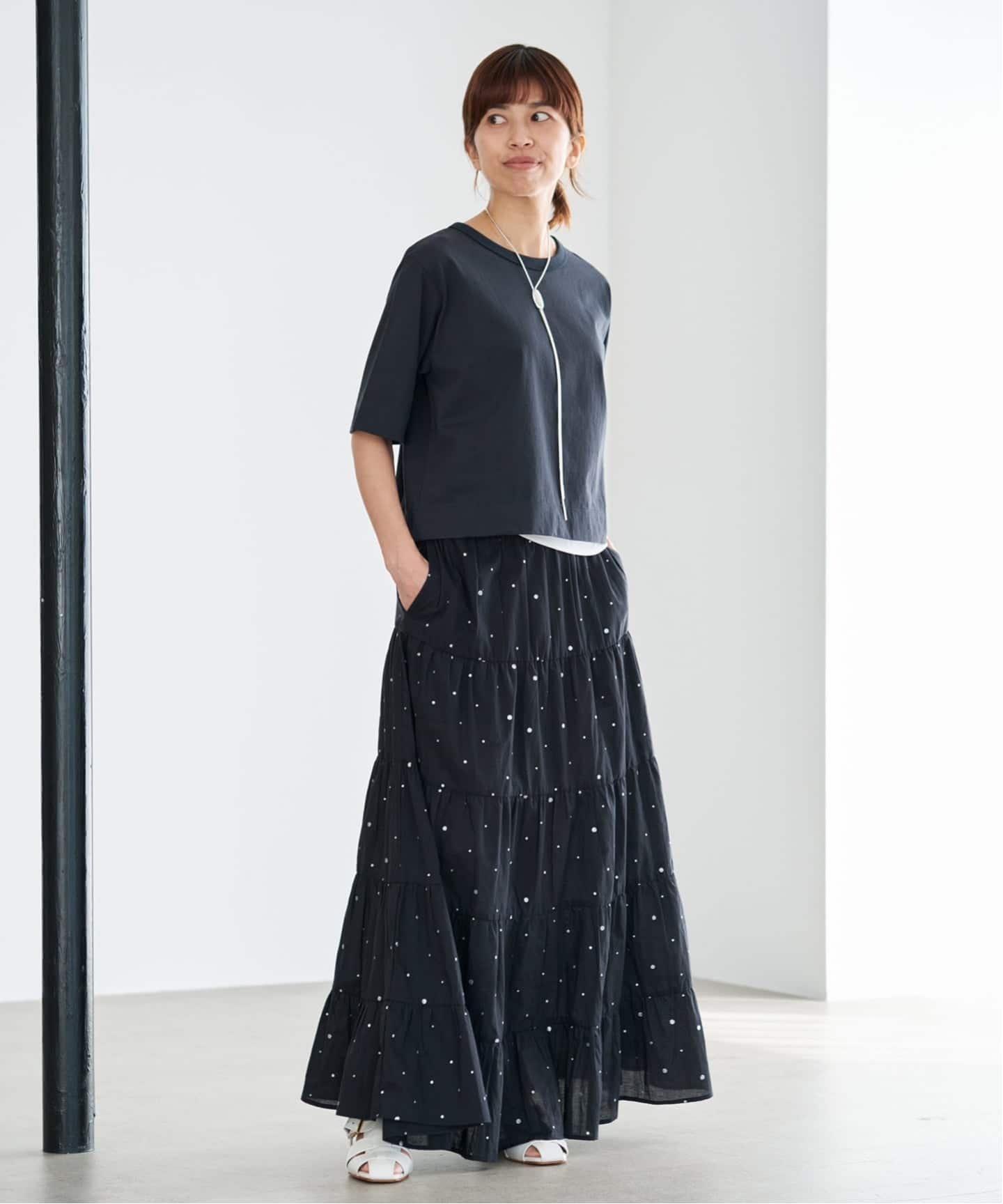 IENA COUTURE D'ADAM/クチュールドアダム Tiered Skirt スカート 26SS-236 イエナ スカート ロング・マキシスカート ブラック【送料無料】