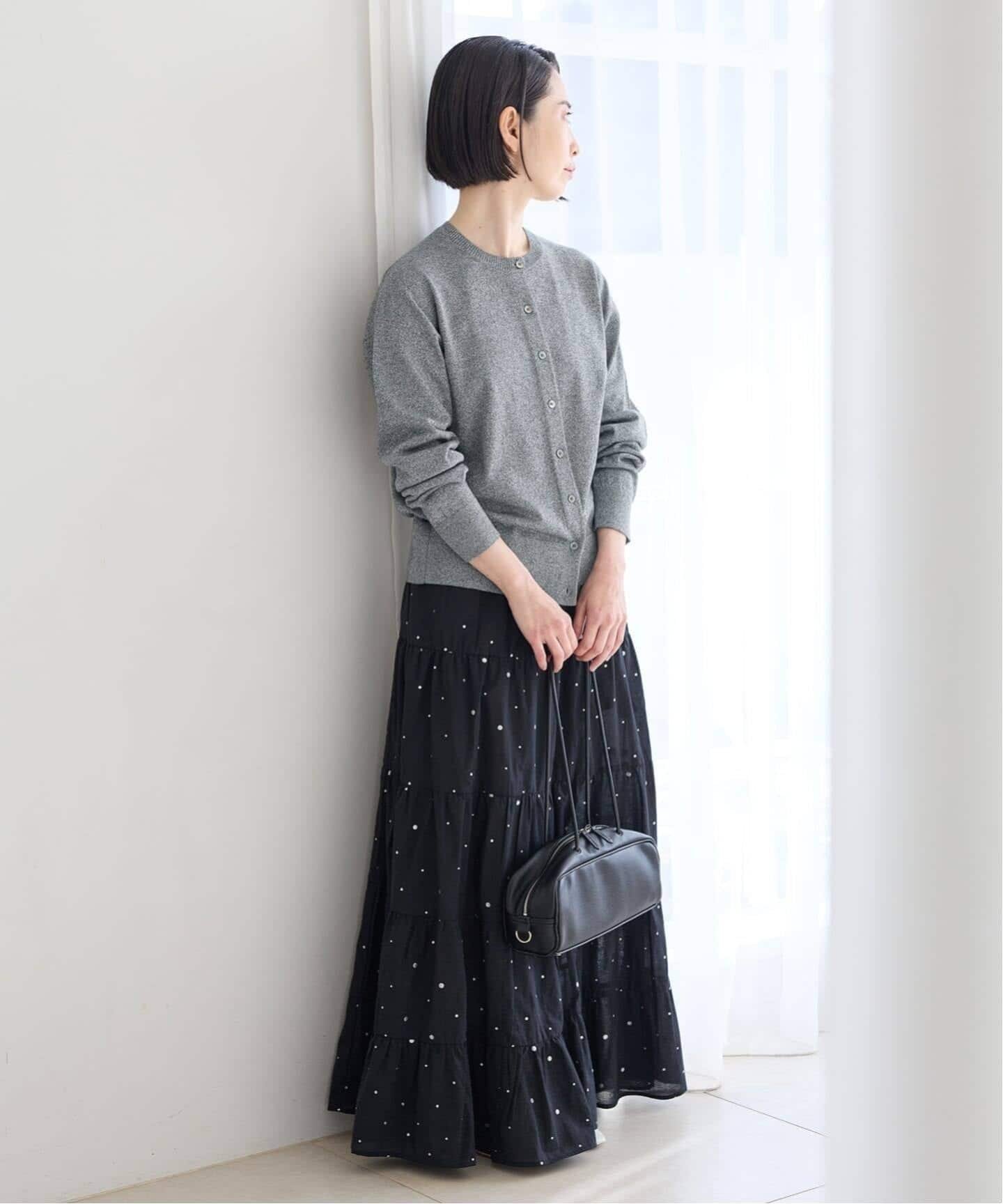 IENA COUTURE D'ADAM/クチュールドアダム Tiered Skirt スカート 26SS-236 イエナ スカート ロング・マキシスカート ブラック【送料無料】